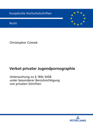 cover image of Verbot privater Jugendpornographie